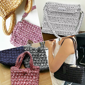 2 Skeins Fabric Cloth Yarn Metal T-Shirt Yarn for Crochet Knitting Soild Color Yarn for Hand DIY Craft Bag Basket Cushion-Totle Length 2×32yds