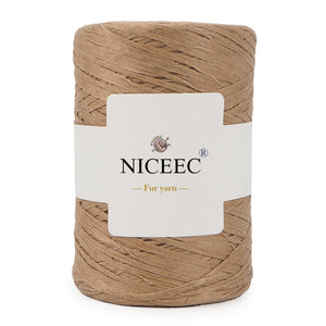 NICEEC Kraft Paper Yarn Raffia Yarn Soft Craft Ribbon Yarn Polyester Yarn for Crocheting DIY Weaving-Total Length 390m(427yds, 150g)