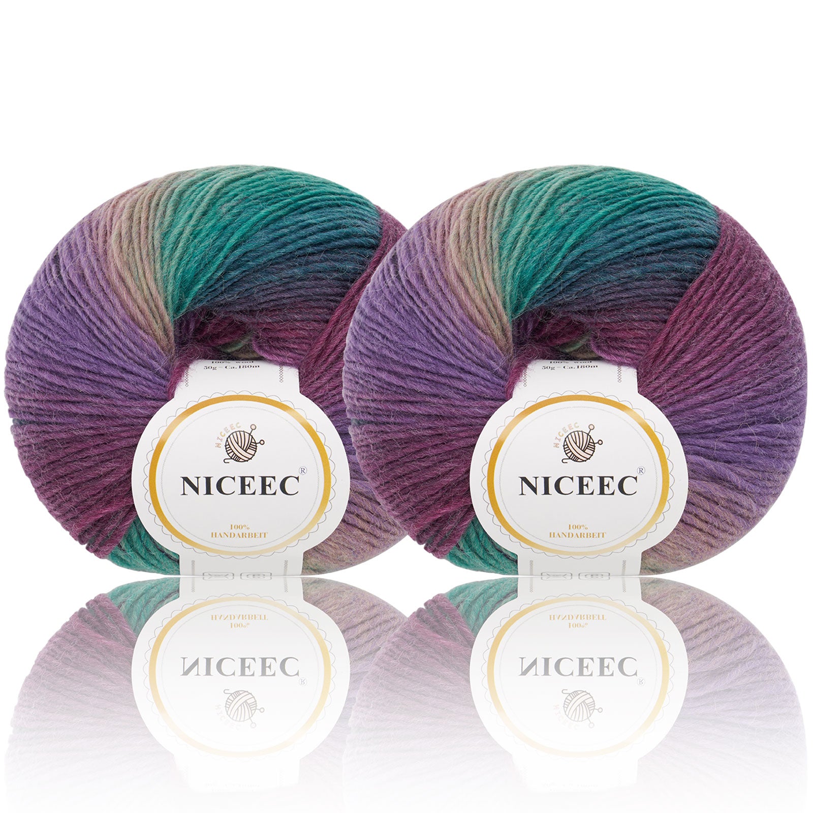 Hilo suave arcoíris 100 % lana degradado multicolor para tejer a crochet