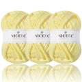NICEEC - 3 madejas de hilo de chenilla brillante, suave, para tejer a crochet, mantas, manualidades y manualidades - Largo total: 3 x 50 m (3 x 55 yardas, 100 g x 3) 