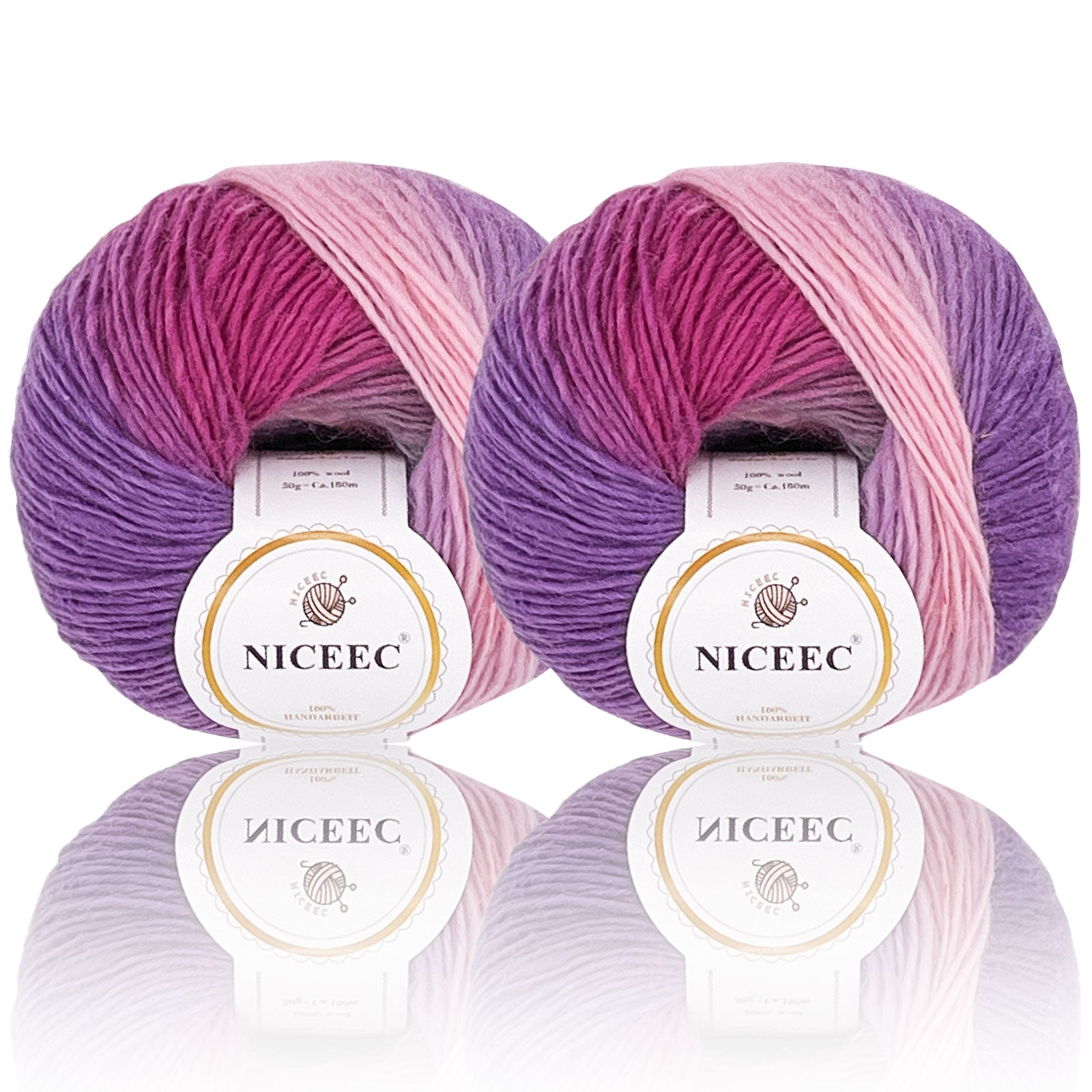Hilo suave arcoíris 100 % lana degradado multicolor para tejer a crochet