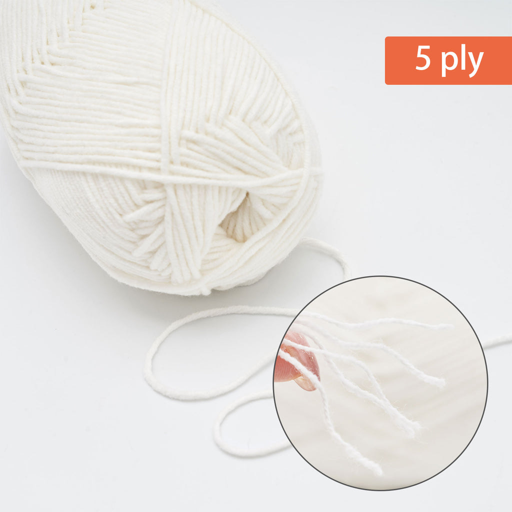 NICEEC - 3 madejas de hilo de algodón suave de 5 capas para bebé, ideal para tejer y crochet. Hilo de mezcla de algodón para bebé. Longitud total: 3 x 220 m (3 x 240 yardas, 100 g x 3). 