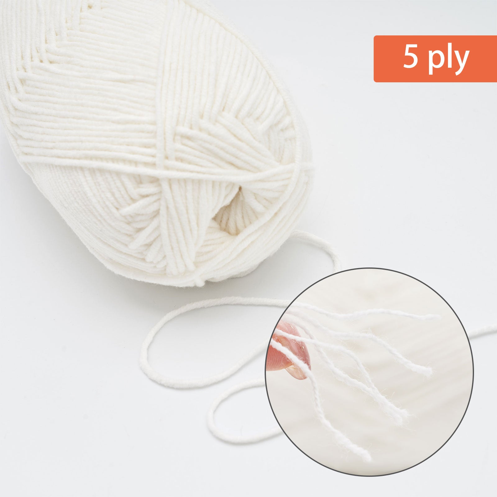 NICEEC - 3 madejas de hilo de algodón suave de 5 capas para bebé, ideal para tejer y crochet. Hilo de mezcla de algodón para bebé. Longitud total: 3 x 220 m (3 x 240 yardas, 100 g x 3). 