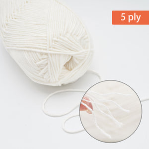 NICEEC 3 Skeins Soft Cotton Yarn 5ply Baby Cotton Yarn for Knitting Crochet Baby Weight Yarn Cotton Blend Yarn Total Length 3×220m(3×240 yds,100g×3)