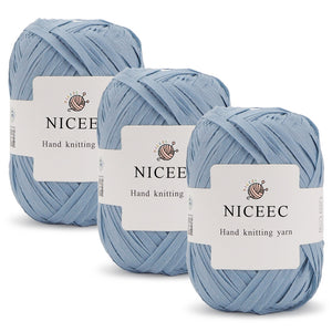 NICEEC Kraft Paper Yarn Raffia Yarn Soft Craft Ribbon Yarn Polyester Yarn for Crocheting DIY Weaving-Total Length 390m(427yds, 150g)