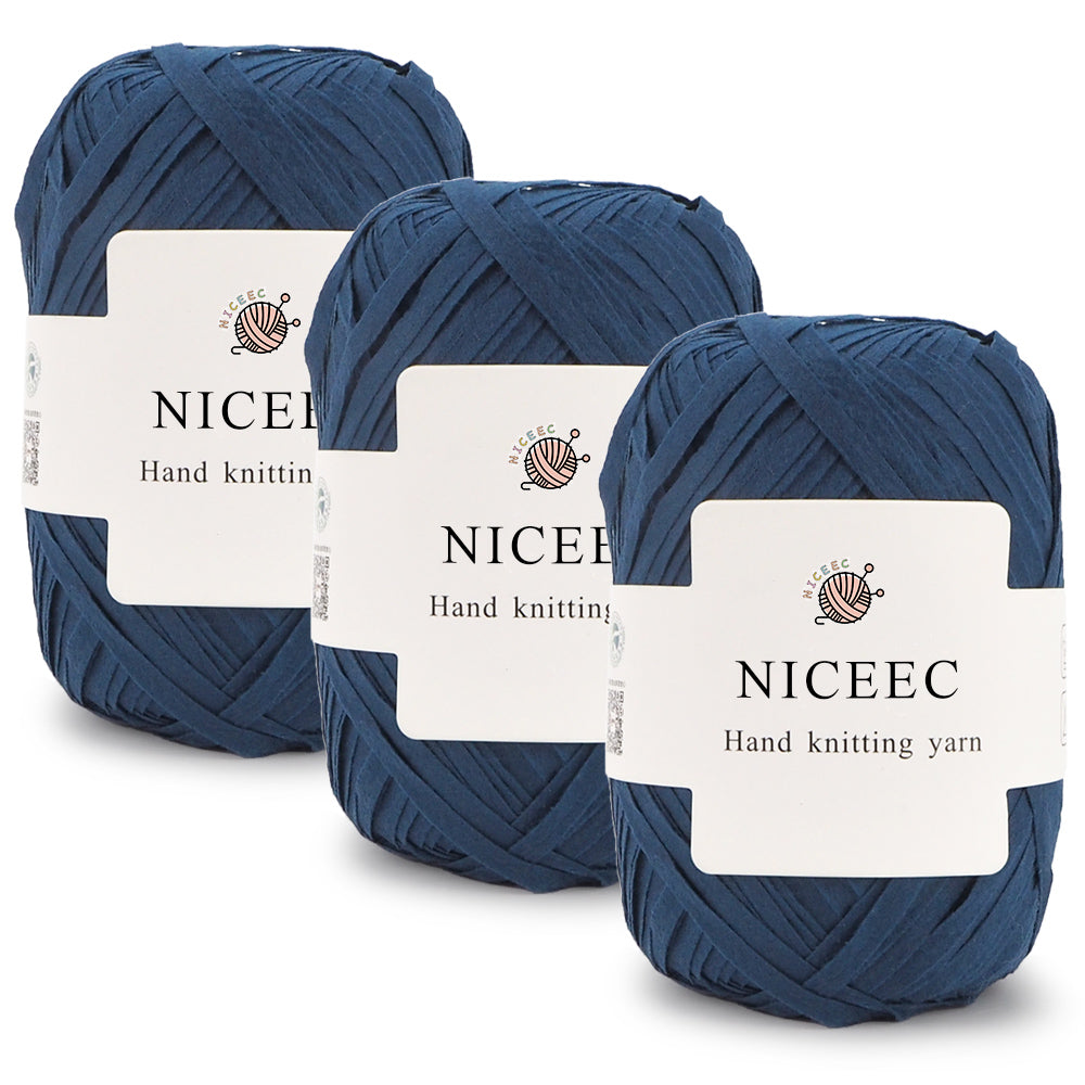 Hilo de papel kraft NICEEC, hilo de rafia, hilo de cinta suave para manualidades, hilo de poliéster para crochet y tejido DIY. Longitud total: 390 m (427 yardas, 150 g). 