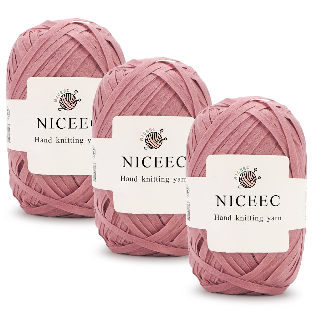 Hilo de papel kraft NICEEC, hilo de rafia, hilo de cinta suave para manualidades, hilo de poliéster para crochet y tejido DIY. Longitud total: 390 m (427 yardas, 150 g). 