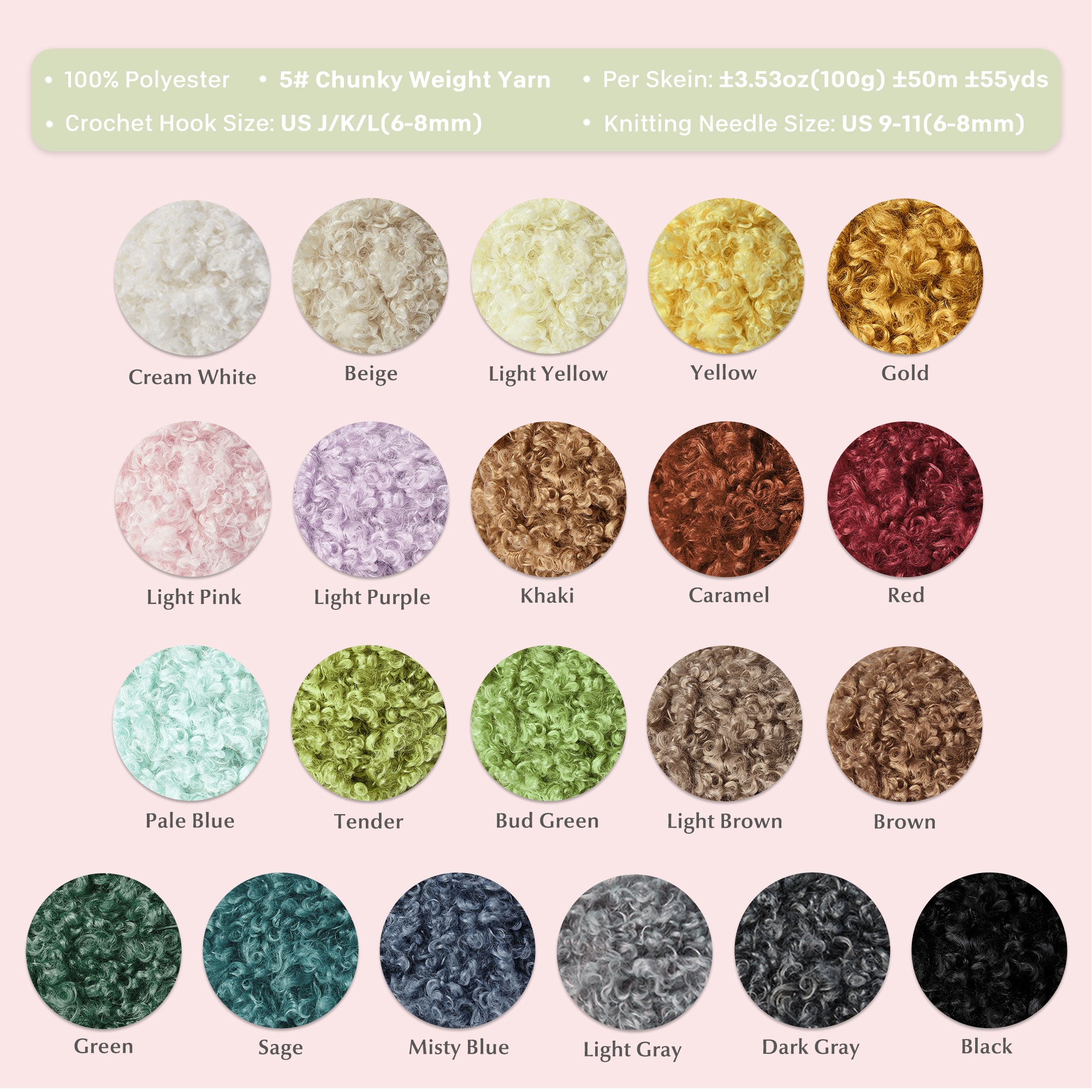 NICEEC 2 Skeins Teddy Fur Yarn Super Soft Yarn Chunky Fluffy Faux Fur Yarn Fuzzy Yarn Eyelash Yarn for Crochet Knit -Total Length 2×50m(2×55yds,3.53oz×2)