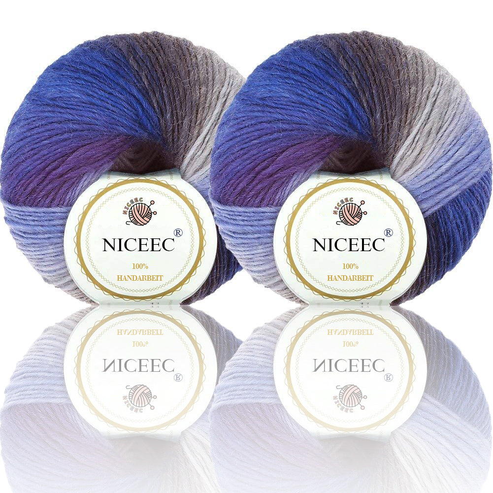 Hilo suave arcoíris 100 % lana degradado multicolor para tejer a crochet