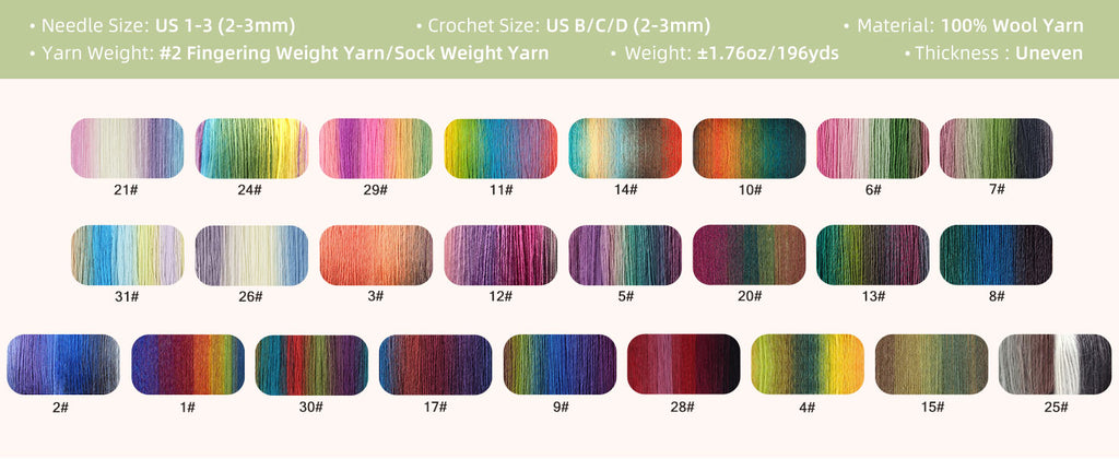 Hilo suave arcoíris 100 % lana degradado multicolor para tejer a crochet