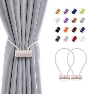 Magnetic Curtain Tiebacks 16 Inch Modern Handmade Weave Rope Curtain Holdbacks Convenient Decorative Curtain Drape Tie Backs