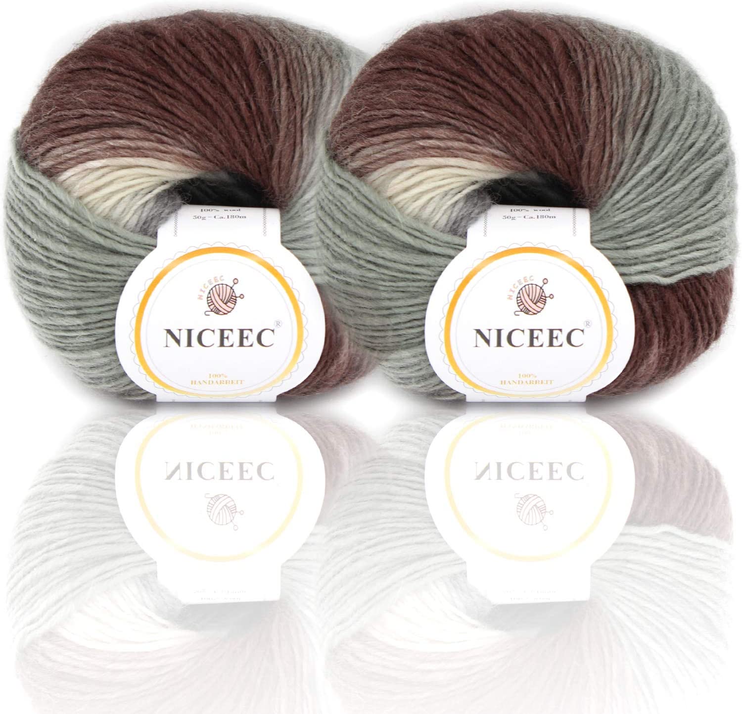 Rainbow Soft Yarn 100% Wool Gradient Multi Color Yarn for Crocheting Knit