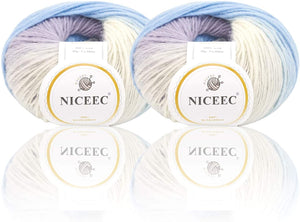 Rainbow Soft Yarn 100% Wool Gradient Multi Color Yarn for Crocheting Knit