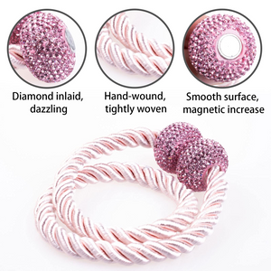 Diamond-Studded Magnetic Curtain Tiebacks Bling Crystal Decorative Drape Tie Backs