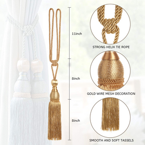 Mesh Ball Tassel Curtain Tiebacks European Vintage Style High-Grade Curtain Holdbacks
