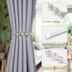 Spring Rope Curtain Tiebacks Convenient Decorative Alloy Drape Holdbacks Modern Simple Style Curtain Tie Backs