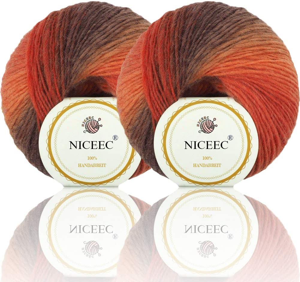 Hilo suave arcoíris 100 % lana degradado multicolor para tejer a crochet