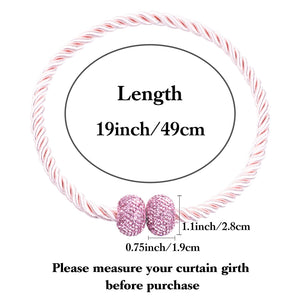 Diamond-Studded Magnetic Curtain Tiebacks Bling Crystal Decorative Drape Tie Backs