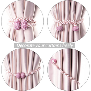 Diamond-Studded Magnetic Curtain Tiebacks Bling Crystal Decorative Drape Tie Backs