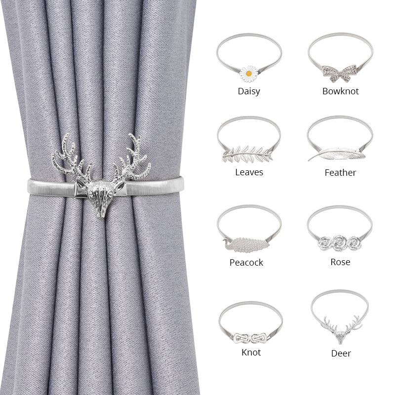 Spring Rope Curtain Tiebacks Convenient Decorative Alloy Drape Holdbacks Modern Simple Style Curtain Tie Backs